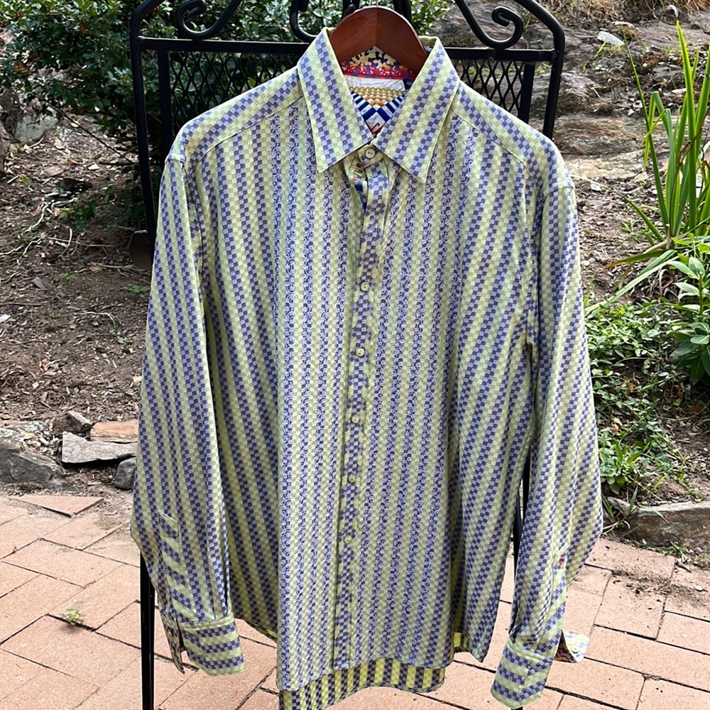 Robert Graham flip collar men's large shirt